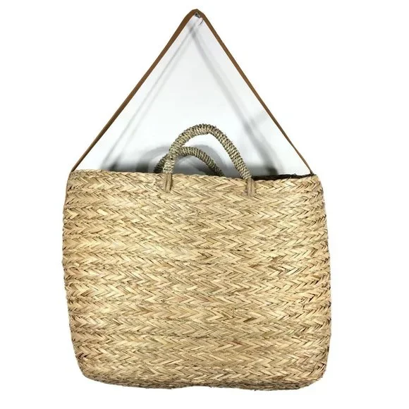 Hearth & Hand With Magnolia Natural Grass Woven Tote Bag 14 X 20” - Picture 4 of 12